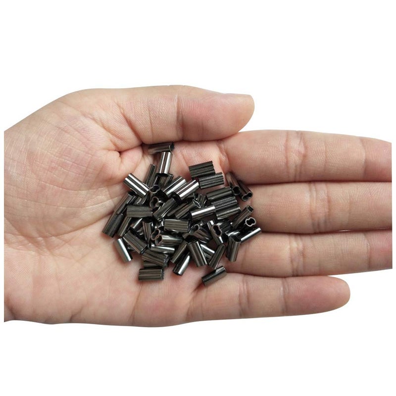 Laxygo 100pcs Double Barrel Copper Crimp Sleeves Fishing Line Connectors 6 Sizes (1.6mmx10mm-100pcs) - Image 3